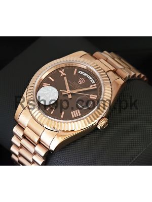 Rolex Day-Date 40 Rose Gold Brown Dial Watch Price in Pakistan