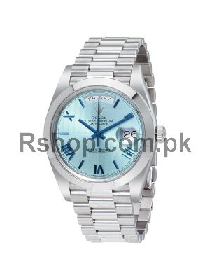 Rolex Day-Date  Ice Blue Dial Platinum Mens  watches,