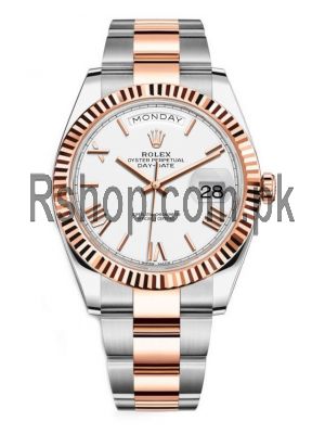 Rolex Day-Date 40 White Dial Two Tone Watch Price in Pakistan