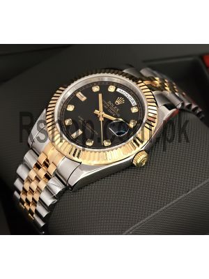 Rolex Day-Date Black Dial Two Tone Watch Price in Pakistan