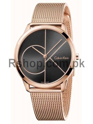 Calvin Klein Mens Minimal Rose Gold Toned Mesh  Bracelet Watch Price in Pakistan