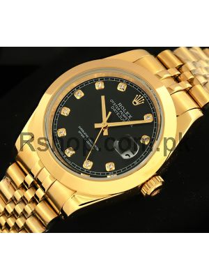 Rolex Datejust Gold Black Diamond Dial Watch 2021 