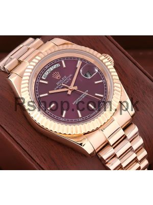 Rolex Day-Date  Cherry Dial Watch Price in Pakistan